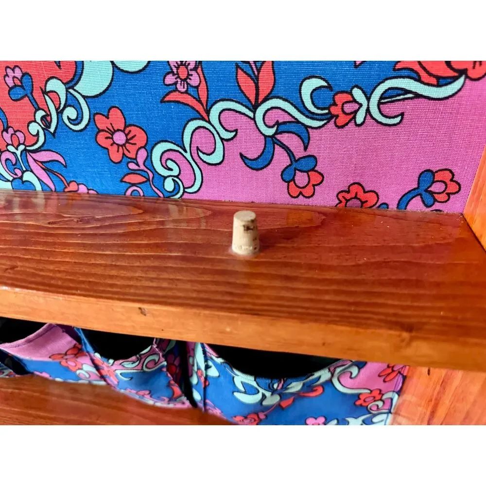 One of a Kind Handmade Folding Sewing & Craft Cabinet Folk Art Organizer